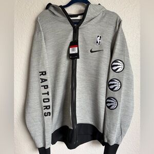 NWT Nike Toronto Raptors Gray Team Issue Zip Up Hooded Jacket - Men’s Large Tall